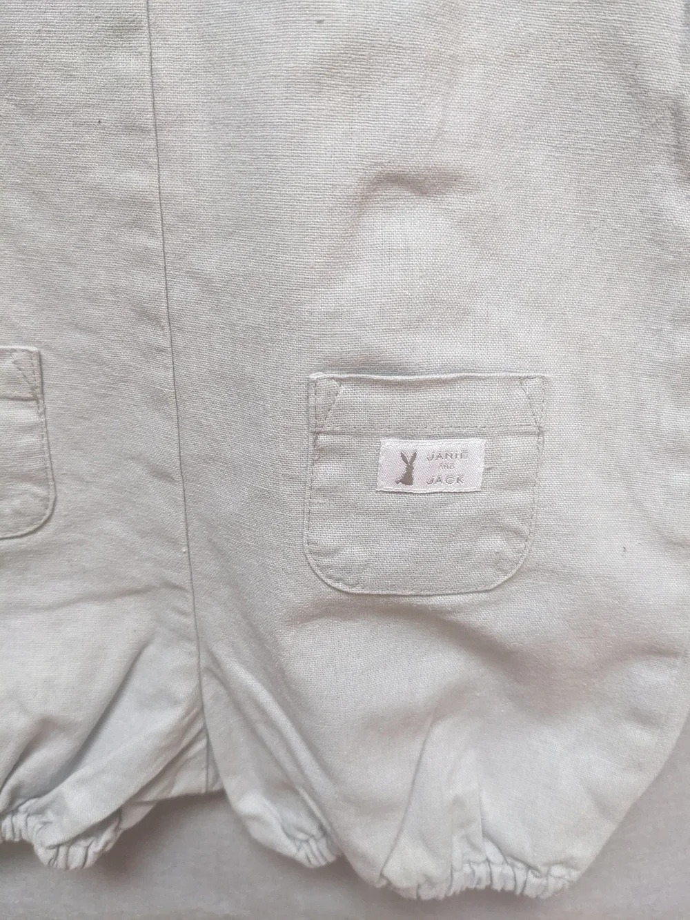 Janie and Jack Cream Baby Romper
